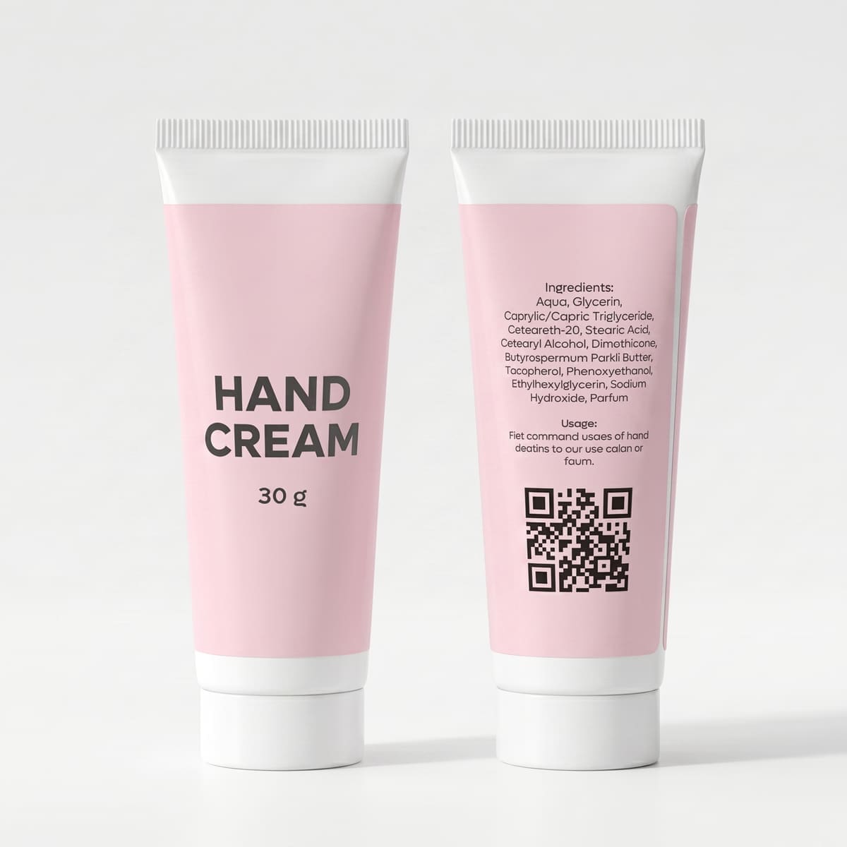 White tube with branded sticker